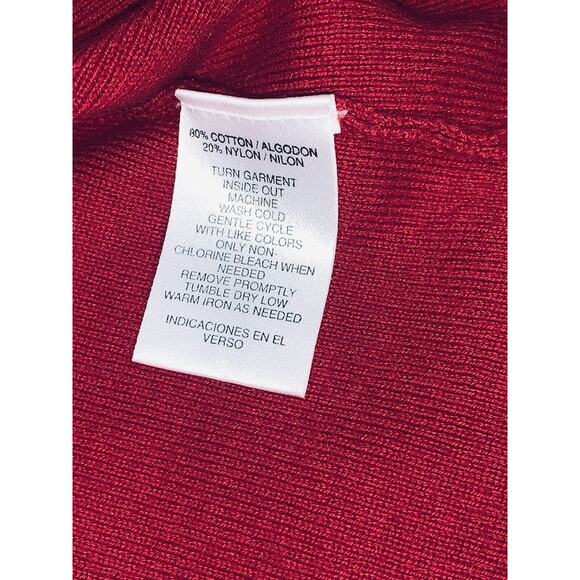 Medium Mercer Street Studio Red Tight Knit Sweater Pullover Long Sleeve Womens - Picture 11 of 13